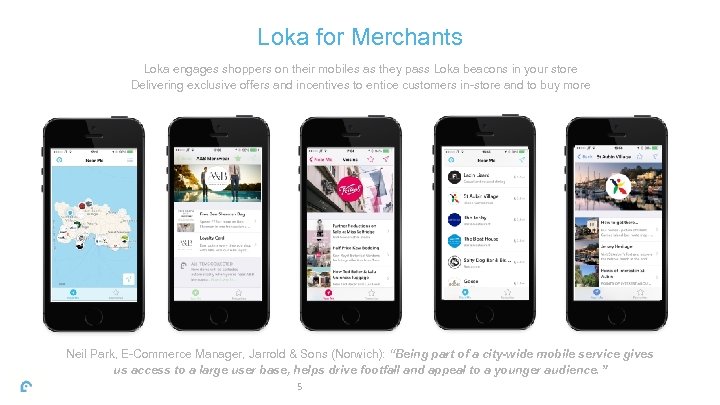 Loka for Merchants Loka engages shoppers on their mobiles as they pass Loka beacons