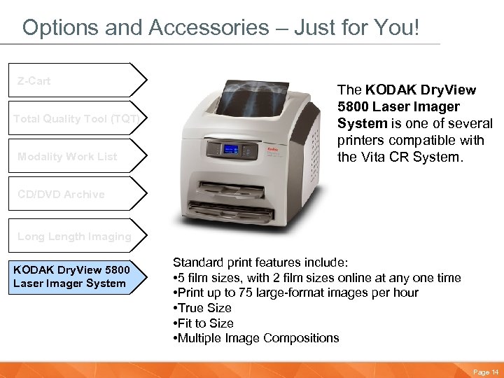 Options and Accessories – Just for You! Z-Cart Total Quality Tool (TQT) Modality Work