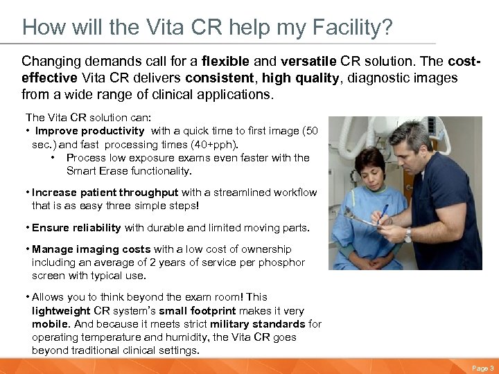 How will the Vita CR help my Facility? Changing demands call for a flexible