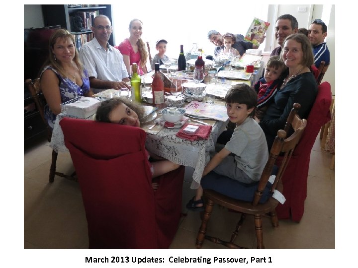 March 2013 Updates: Celebrating Passover, Part 1 