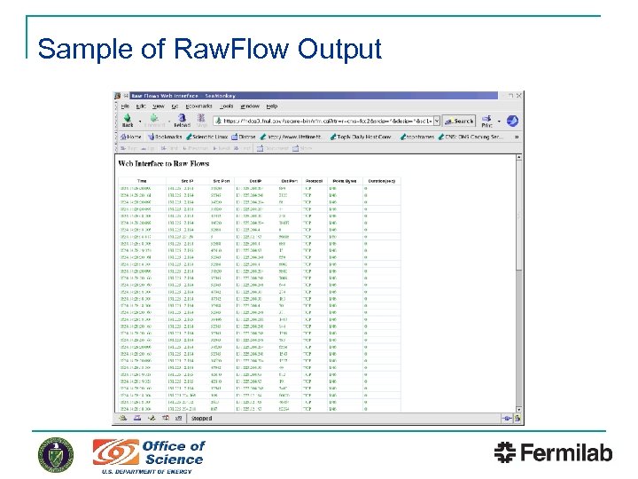 Sample of Raw. Flow Output 