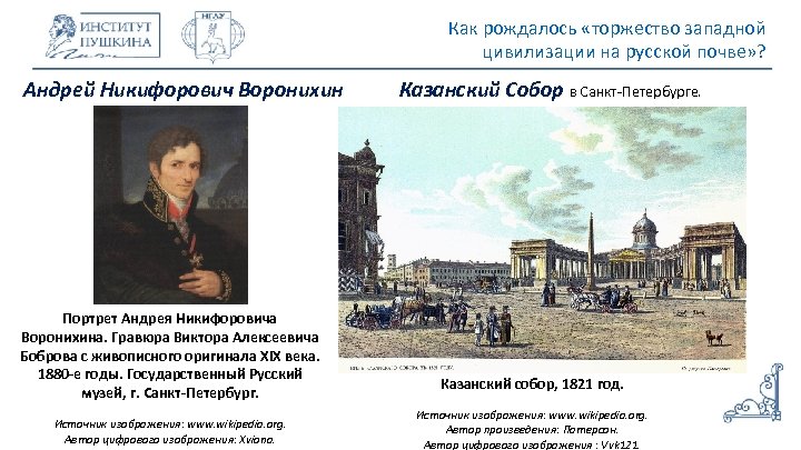 Как рождалось «торжество западной цивилизации на русской почве» ? Андрей Никифорович Воронихин Портрет Андрея