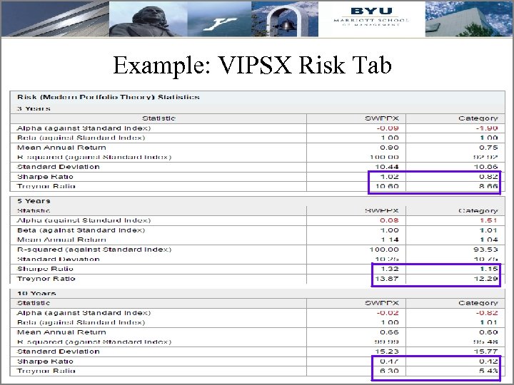 Example: VIPSX Risk Tab 48 48 