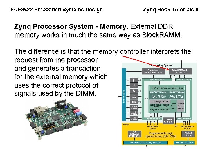 Zynq Book Tutorials II ECE 3622 Embedded