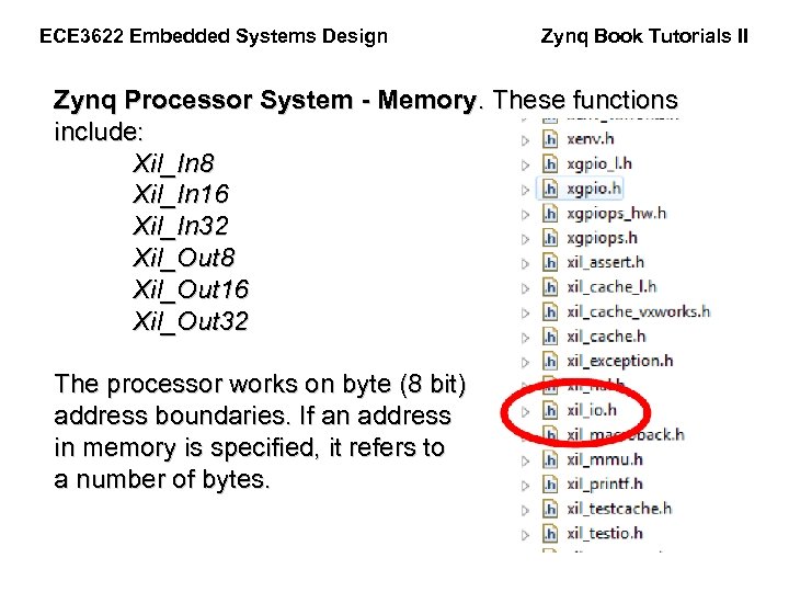 ECE 3622 Embedded Systems Design Zynq Book Tutorials II Zynq Processor System - Memory.