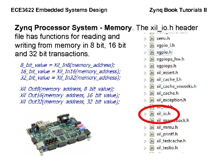 ECE 3622 Embedded Systems Design Zynq Book Tutorials II Zynq Processor System - Memory.