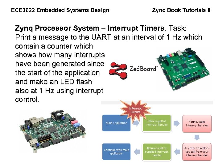 ECE 3622 Embedded Systems Design Zynq Book Tutorials II Zynq Processor System – Interrupt