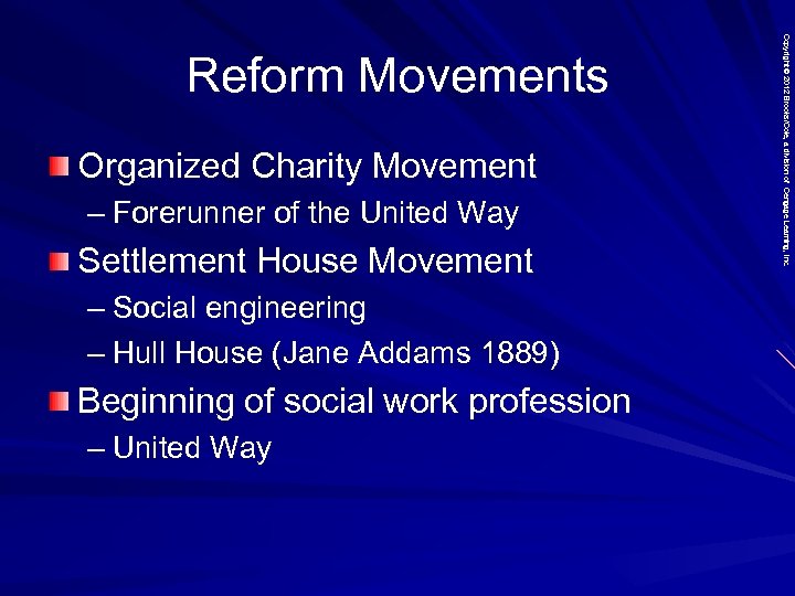 Organized Charity Movement – Forerunner of the United Way Settlement House Movement – Social