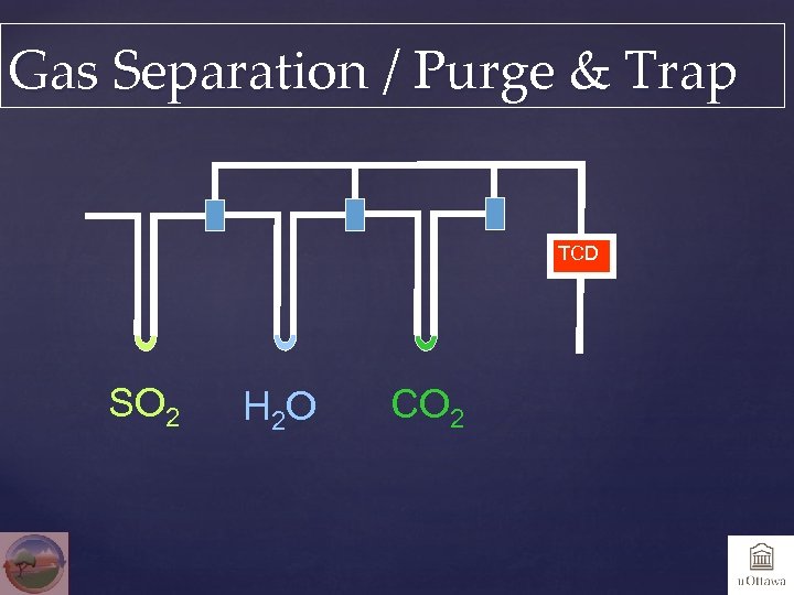 Gas Separation / Purge & Trap TCD SO 2 H 2 O CO 2