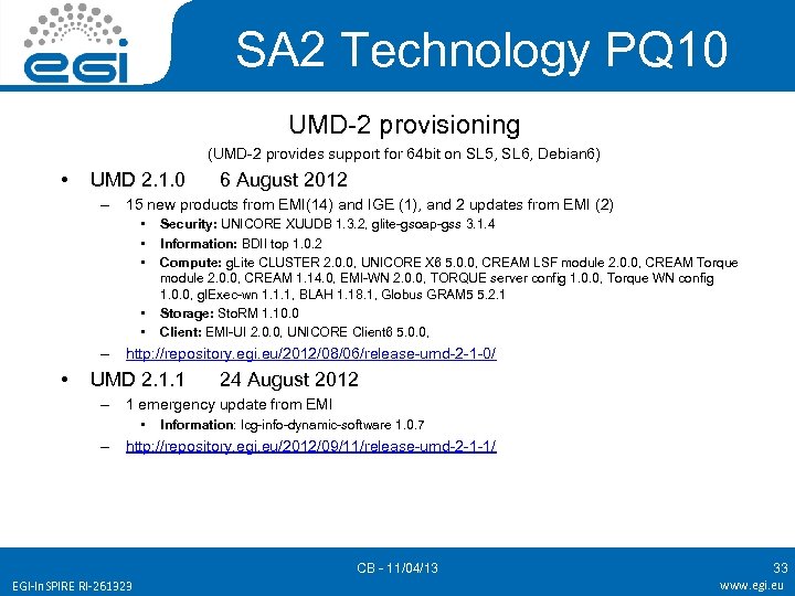 SA 2 Technology PQ 10 UMD-2 provisioning (UMD-2 provides support for 64 bit on