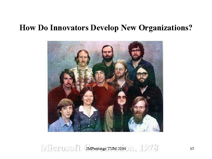 How Do Innovators Develop New Organizations? JMPennings TUM 2004 35 