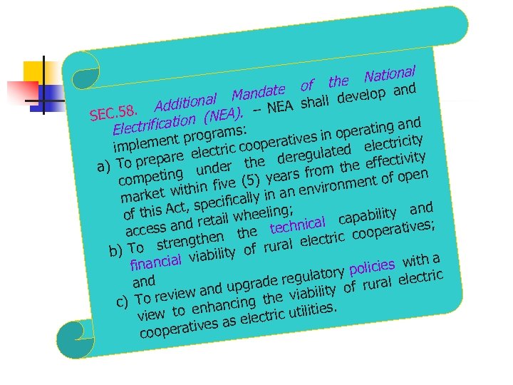 of the National nd evelop a shall d nd erating a gra n op