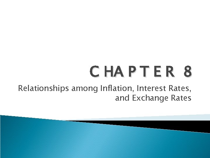 C HA P T E R 8 Relationships among Inflation, Interest Rates, and Exchange