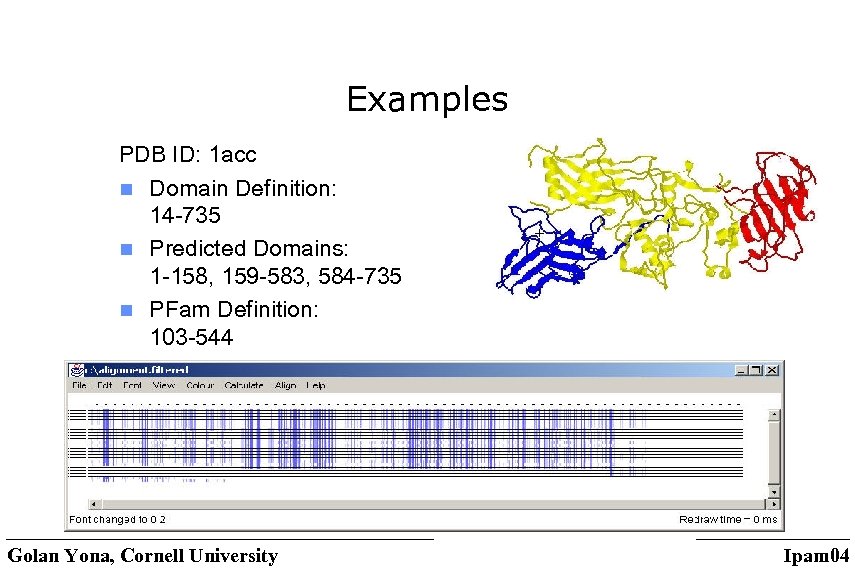 Examples PDB ID: 1 acc n Domain Definition: 14 -735 n Predicted Domains: 1