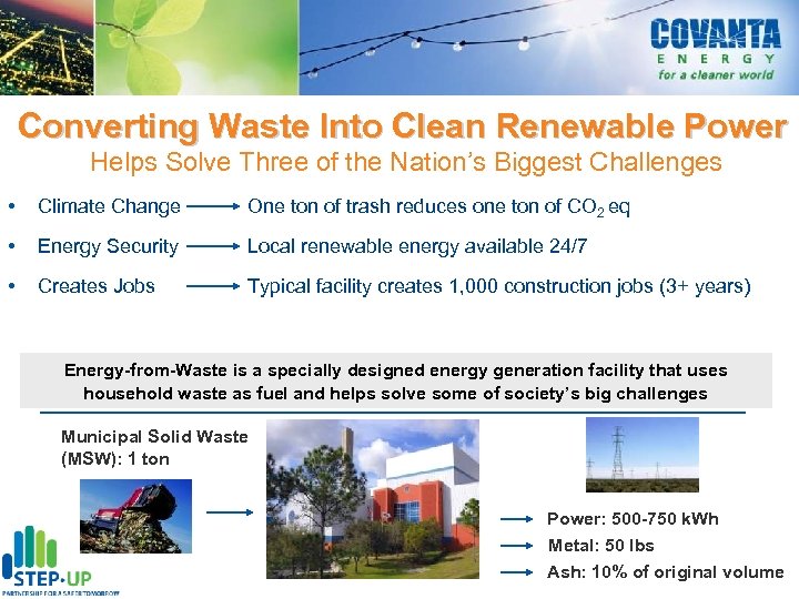 Converting Waste Into Clean Renewable Power Helps Solve Three of the Nation’s Biggest Challenges