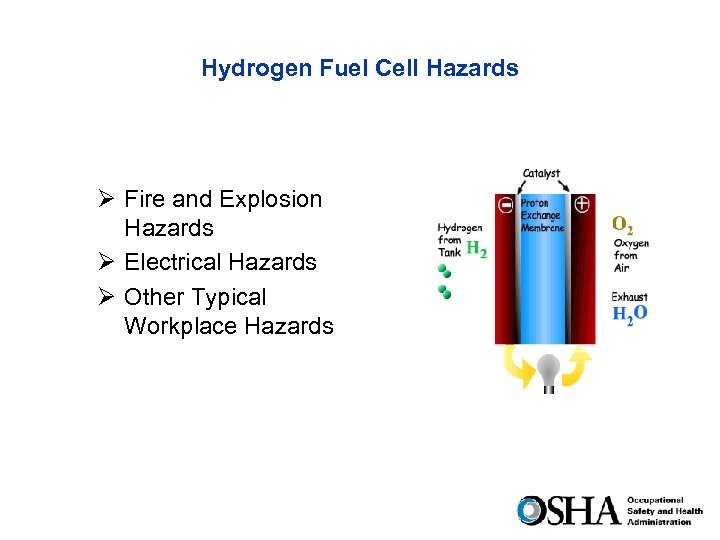 Hydrogen Fuel Cell Hazards Ø Fire and Explosion Hazards Ø Electrical Hazards Ø Other