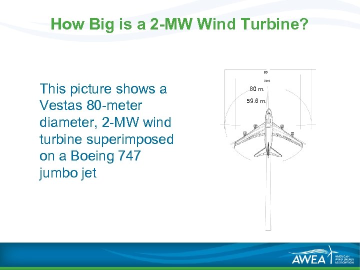 How Big is a 2 -MW Wind Turbine? This picture shows a Vestas 80