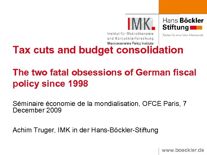 Tax cuts and budget consolidation The two fatal obsessions of German fiscal policy since
