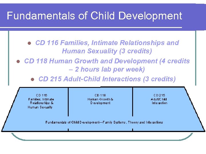 Fundamentals of Child Development CD 116 Families, Intimate Relationships and Human Sexuality (3 credits)