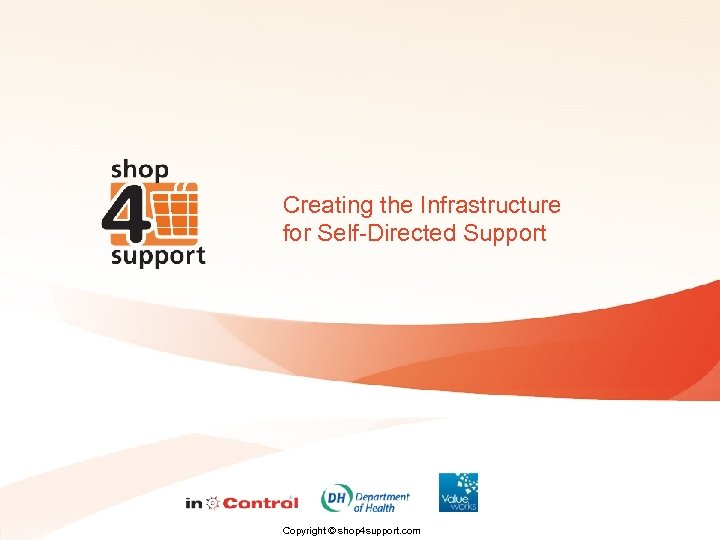 Creating the Infrastructure for Self-Directed Support Copyright © shop 4 support. com 