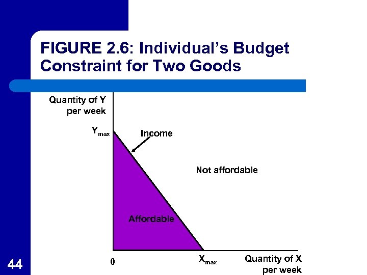 FIGURE 2. 6: Individual’s Budget Constraint for Two Goods Quantity of Y per week