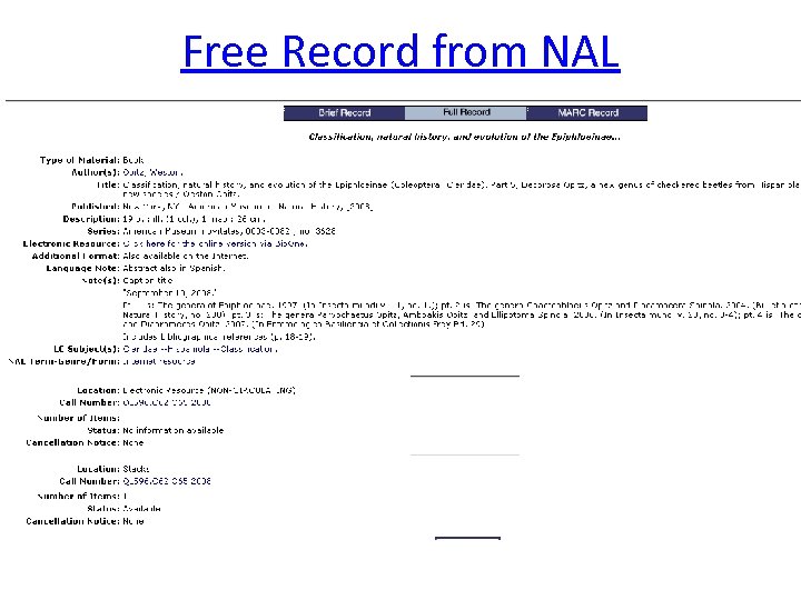 Free Record from NAL 