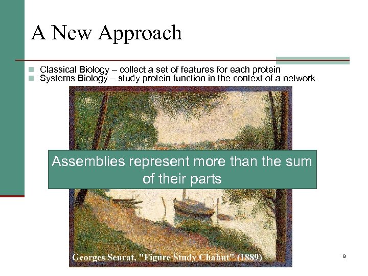 A New Approach n Classical Biology – collect a set of features for each