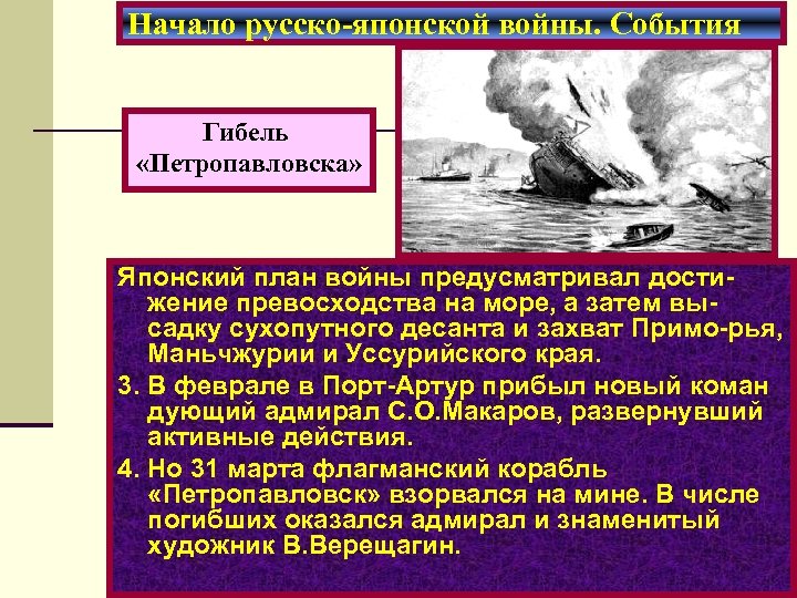 Планы сторон русско японской войны