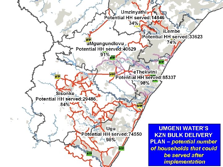 UMGENI WATER’S KZN BULK DELIVERY PLAN – potential number of households that could be