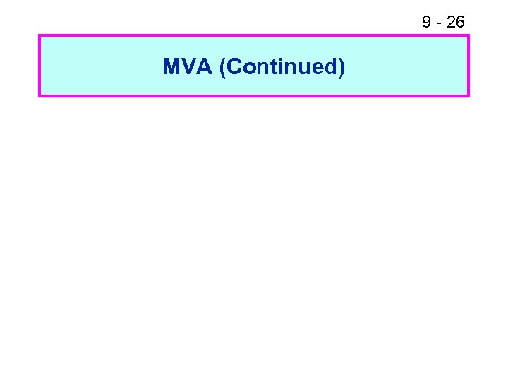 9 - 26 MVA (Continued) 
