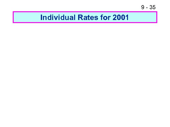 9 - 35 Individual Rates for 2001 