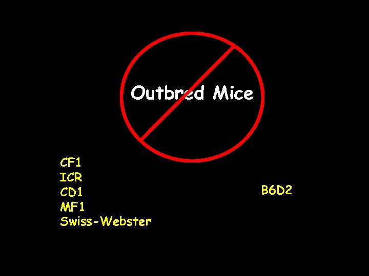 Outbred Mice CF 1 ICR CD 1 MF 1 Swiss-Webster B 6 D 2
