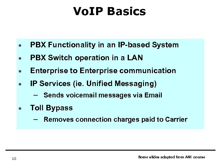 Vo. IP Basics · PBX Functionality in an IP-based System · PBX Switch operation