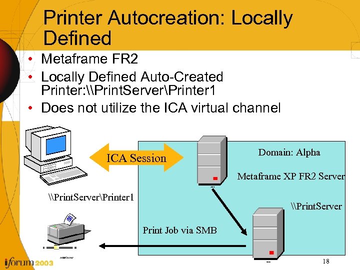 Printer Autocreation: Locally Defined • Metaframe FR 2 • Locally Defined Auto-Created Printer: \Print.