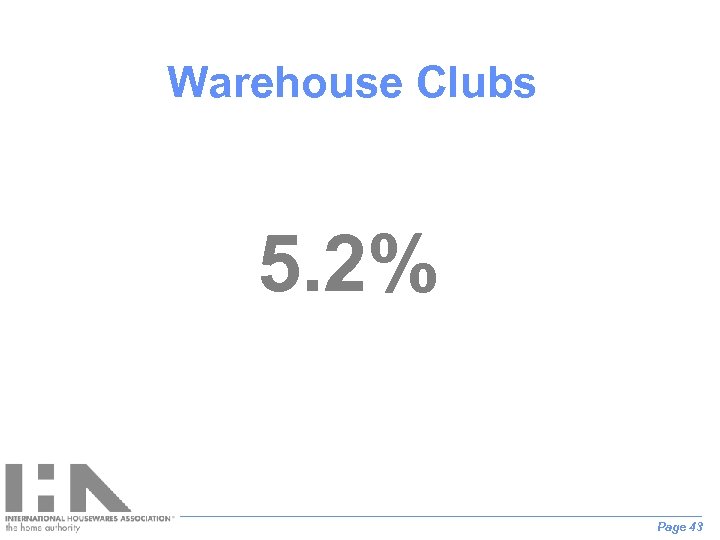 Warehouse Clubs 5. 2% Page 43 