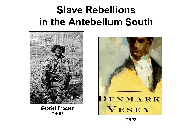 Slave Rebellions in the Antebellum South Gabriel Prosser 1800 1822 