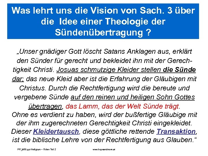 Was lehrt uns die Vision von Sach. 3 über die Idee einer Theologie der