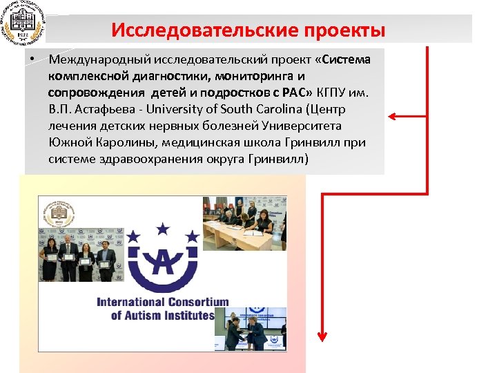 Исследовательские проекты • Международный исследовательский проект «Система комплексной диагностики, мониторинга и сопровождения детей и