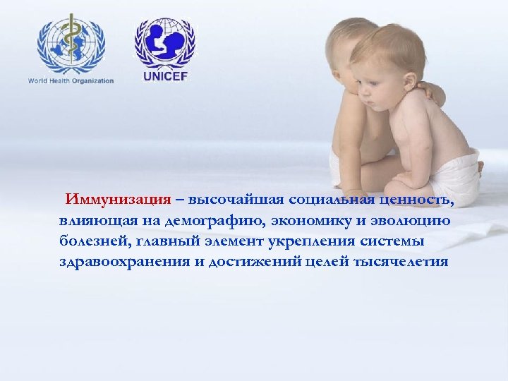 Иммунизация – высочайшая социальная ценность, влияющая на демографию, экономику и эволюцию болезней, главный элемент