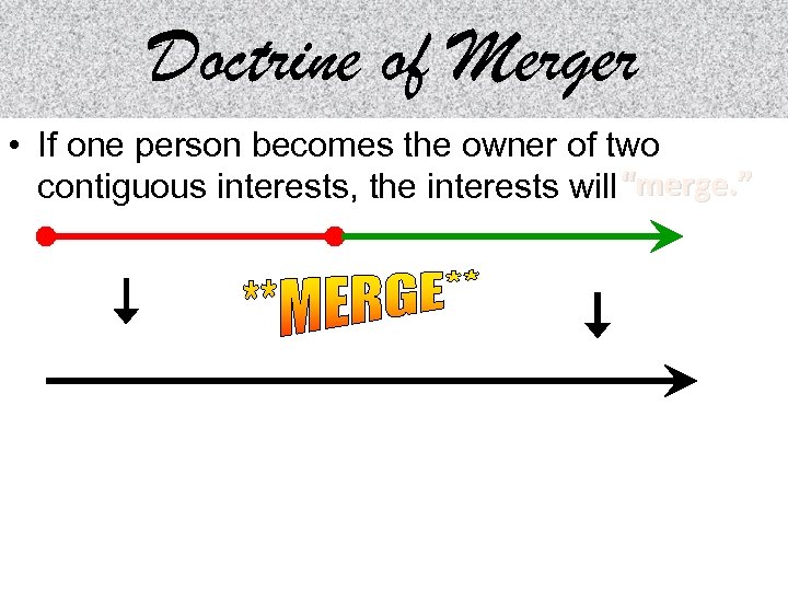 Doctrine of Merger • If one person becomes the owner of two contiguous interests,