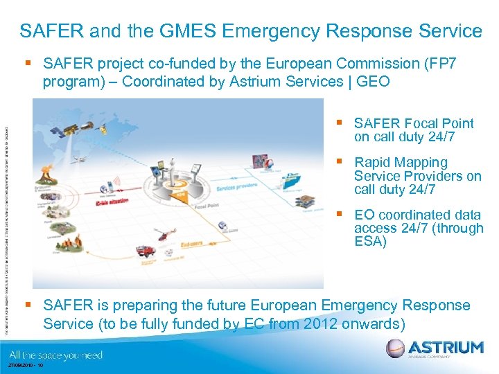 SAFER and the GMES Emergency Response Service § SAFER project co-funded by the European