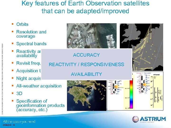 Key features of Earth Observation satellites that can be adapted/improved § Orbits § Resolution