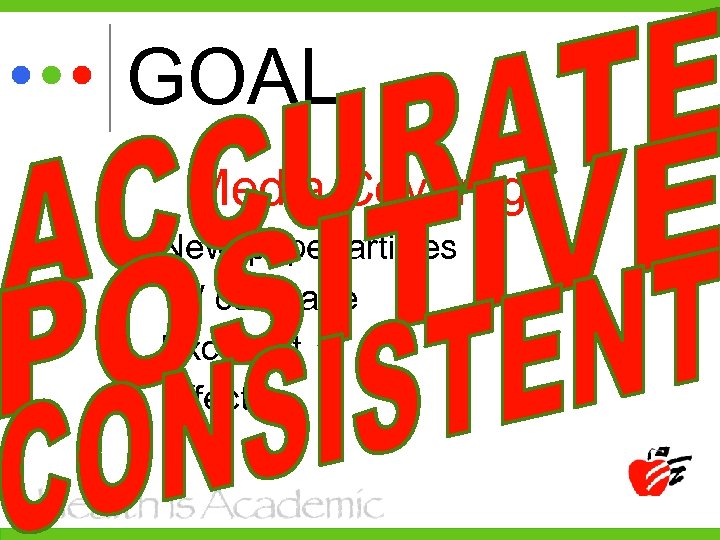 GOAL Media Coverage Newspaper articles TV coverage Excellent Effective 