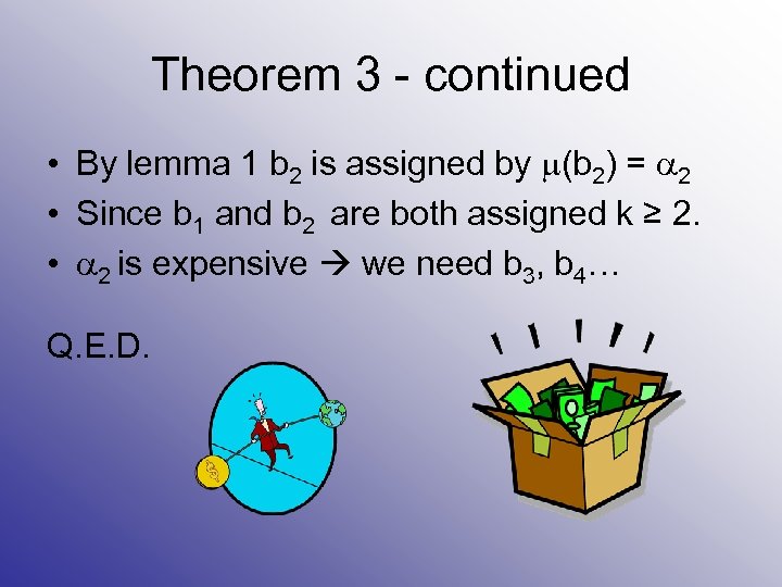 Theorem 3 - continued • By lemma 1 b 2 is assigned by (b