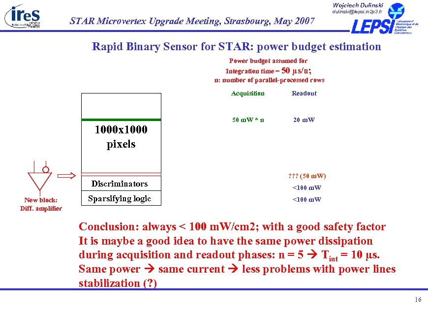 Wojciech Dulinski dulinski@lepsi. in 2 p 3. fr STAR Microvertex Upgrade Meeting, Strasbourg, May