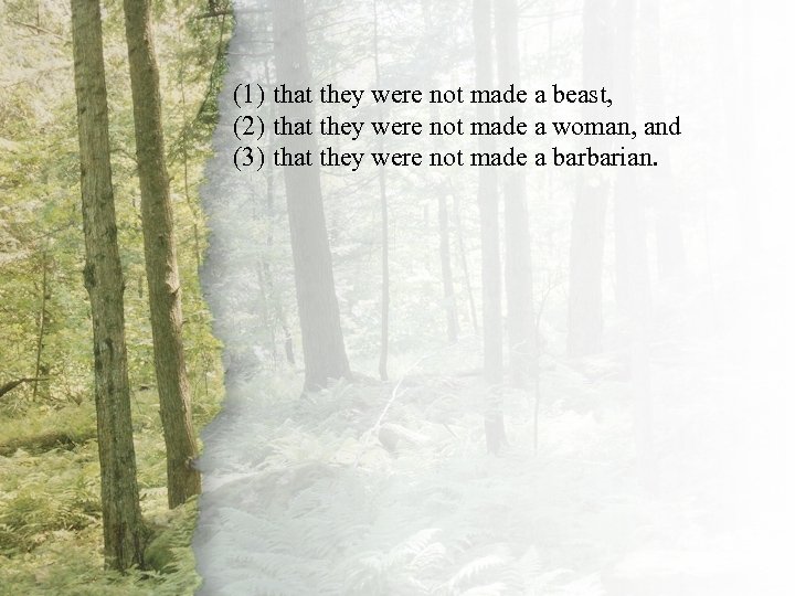 I. (1) that they were not made a beast, Is A Virtuous Woman (2)