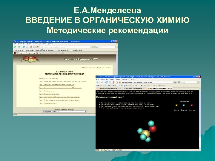 Е. А. Менделеева ВВЕДЕНИЕ В ОРГАНИЧЕСКУЮ ХИМИЮ Методические рекомендации 