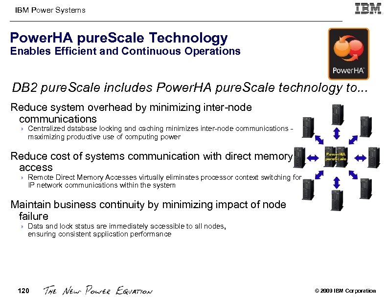 IBM Power Systems Power. HA pure. Scale Technology Enables Efficient and Continuous Operations DB