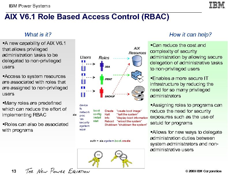 IBM Power Systems AIX V 6. 1 Role Based Access Control (RBAC) What is