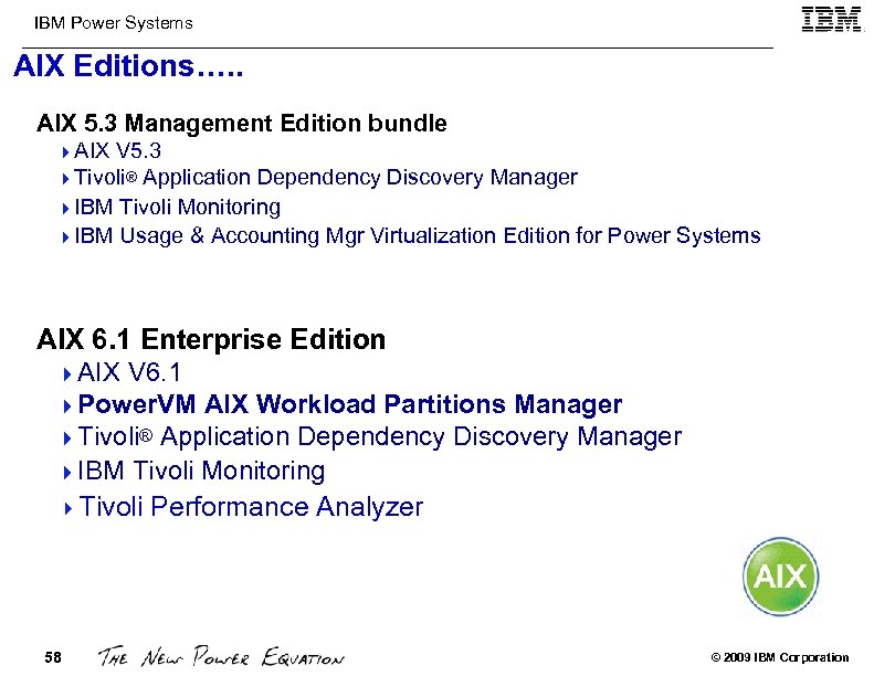 IBM Power Systems AIX Editions…. . AIX 5. 3 Management Edition bundle 4 AIX